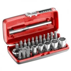 Coffret douilles 1/4'' 6 pans métriques et embouts 23 pièces Facom - R1PICOPB